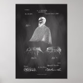 Barber's Cape Antique Patent Poster Chalkboard (Devant)