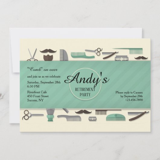 Barber's Tools Invitation Kaart (Voorkant)