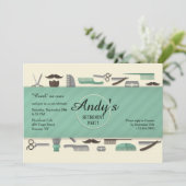 Barber's Tools Invitation Kaart (Staand voorkant)