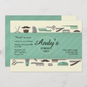 Barber's Tools Invitation Kaart (Voorkant / Achterkant)