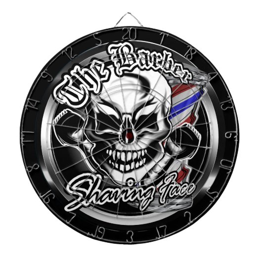 Barberschedel: Scheergezicht Dartbord (Voorkant)