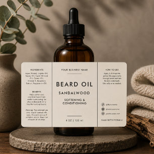 Barbershop Baardolie 4oz Druppelfles Etiket