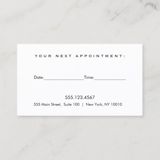 Barbershop Barber Black Straight Razor Appointment Visitekaartje (Achterkant)