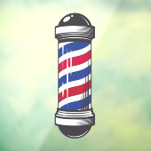 Barbershop Barber Pole Customer Awareness Raamsticker (Vel 3)