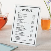 Barbershop Barber Shop Prijslijst Service Menu Reclamebord Met Voetstuk (Insitu)