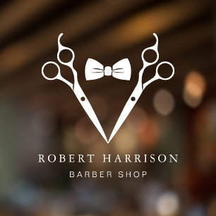 Barbershop Barber White Raamsticker