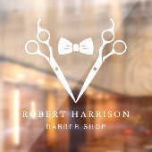 Barbershop Barber White Raamsticker (Vel 2)
