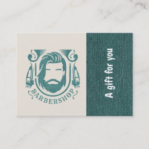 Barbershop blauw jeans textuur Cadeaubon Kortingskaartje