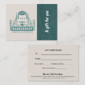 Barbershop blue jeans texture Certificat cadeau (Devant / Derrière)