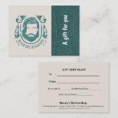 Barbershop blue jeans texture Certificat cadeau (Devant / Derrière)