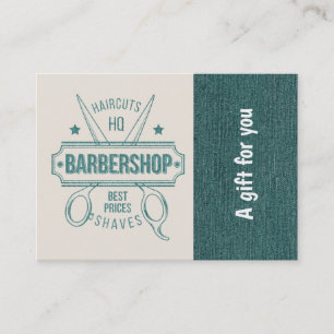 Barbershop blue jeans texture Certificat cadeau