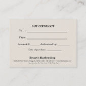 Barbershop blue jeans texture Certificat cadeau (Dos)