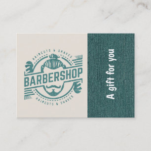 Barbershop blue jeans texture Certificat cadeau