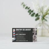 Barbershop Carte de visite-Barbier poteau, pinces (Debout devant)