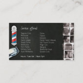 Barbershop Carte de visite-Barbier poteau, pinces (Dos)