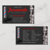 Barbershop Carte de visite poteau barbier, clipper (Devant / Derrière)