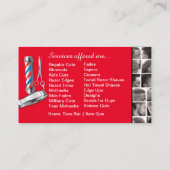 Barbershop Carte de visite poteau barbier, clipper (Dos)