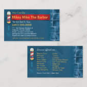 Barbershop Carte de visite poteau barbier, clipper (Devant / Derrière)