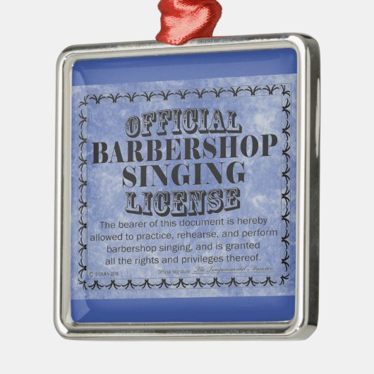Barbershop Chanter Licence Ornement métallique (Gauche)