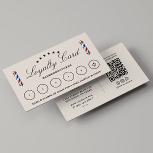 Barbershop Classic Barber Pole Sand Loyalty Kaart Visitekaartje