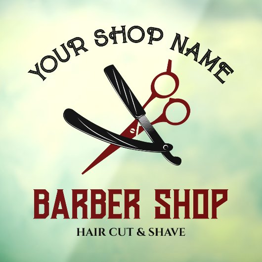 Barbershop Custom Walk In Window Cling Raamsticker (Vel 3)