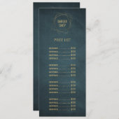 Barbershop elegante goud en marine diensten menu (Voorkant / Achterkant)
