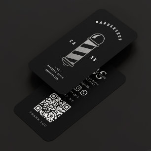 Barbershop Haarstylist Zilveren Barber Pool Visitekaartje