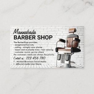 Barbershop hipster salon visitekaartje