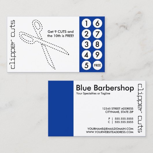 barbershop hors cartes perforées (Devant / Derrière)