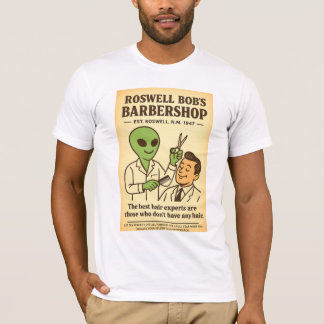 Barbershop Kapsalon Roswell Aliens 1950's Retro T-shirt
