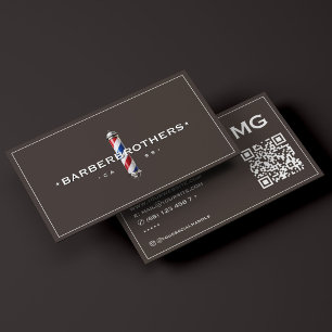 Barbershop Klassieke Paal Frame Espresso Kapper Visitekaartje