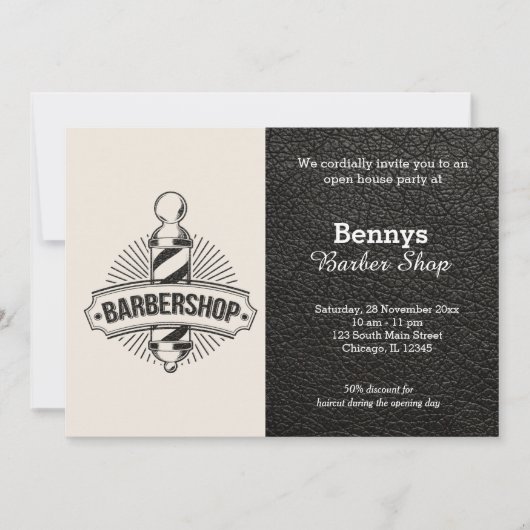 Barbershop leder open dag kaart (Voorkant)