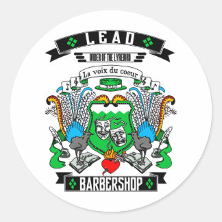 Barbershop leidende wapenstilstand ronde sticker