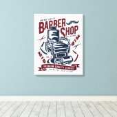 barbershop Logo Canvas Afdrukken (Insitu (Houten vloer))