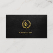 Barbershop luxe noir logo de rendez-vous modèle (Devant)