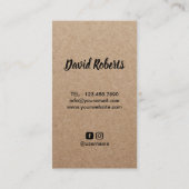 Barbershop Master Barber Rustic Kraft Hair Visitekaartje (Achterkant)