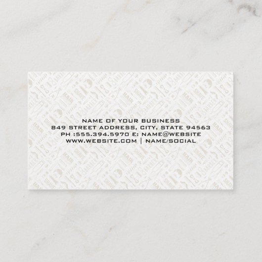 Barbershop-patroon | kapstok visitekaartje (Achterkant)