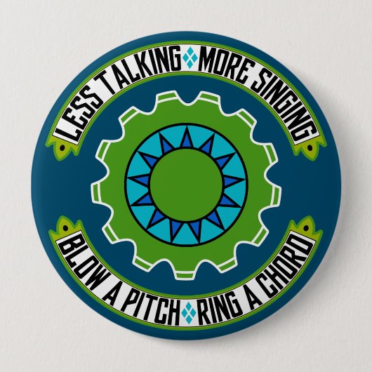 Barbershop Pitch Pipe Rehearsal Ronde Button 4,0 Cm (Voorkant)