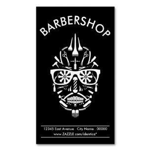 barbershop punk calavera carte de visite magnétiqu