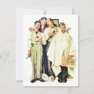 Barbershop Quartet 1936 Norman Rockwell Feestdagenkaart