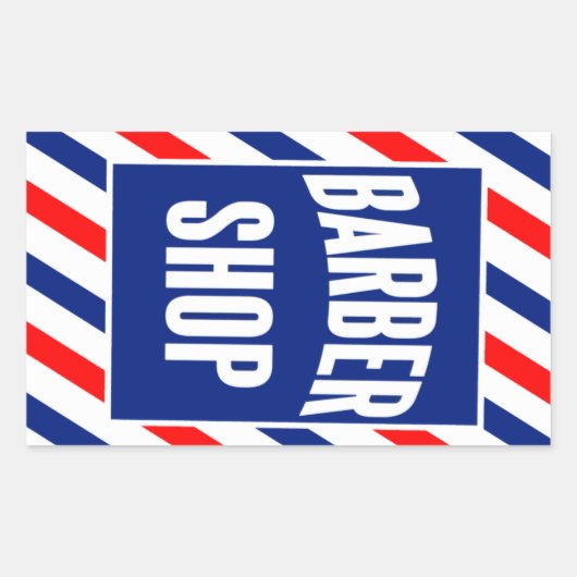 Barbershop Rechthoekige Sticker (Voorkant)