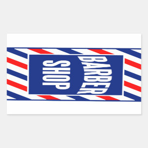 Barbershop Rechthoekige Sticker