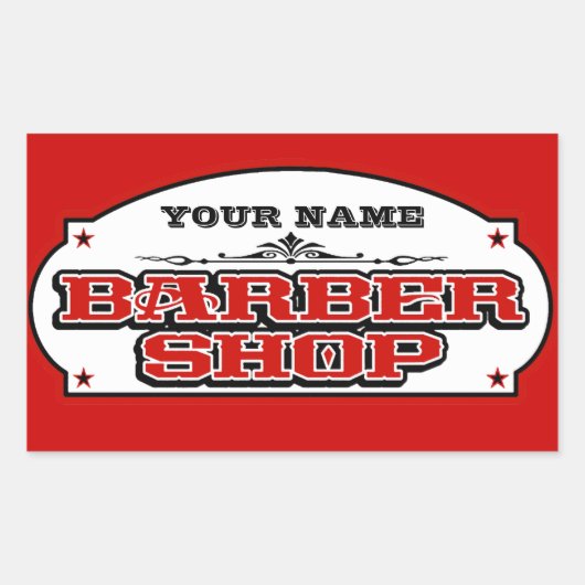 Barbershop Rechthoekige Sticker (Voorkant)