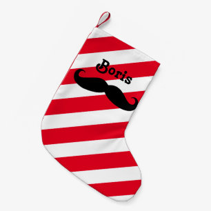 Barbershop Red White Shop Pole Mustache Barbers Kleine Kerstsok
