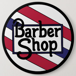 Barbershop Rood Wit en Blauw Ronde Button 6,0 Cm