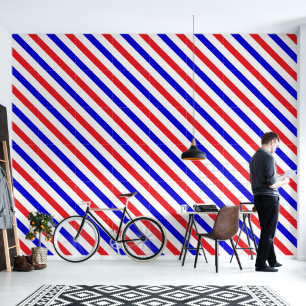 Barbershop Rood, Wit en Blauw Streep Pool Behang