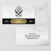 Barbershop schaar | Logo Barber Pole Visitekaartje (Voorkant / Achterkant)