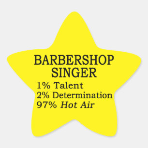 Barbershop Singer Hot Air Star-Sticker Ster Sticker