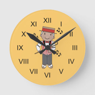 Barbershop Singer Music Clock Gift Ronde Klok
