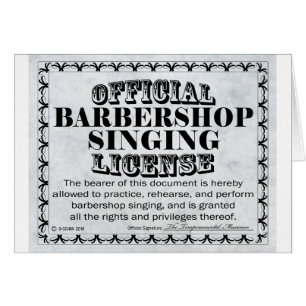 Barbershop Singing License